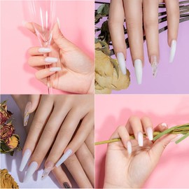 White Poly Extension Gel, ROSALIND 2 PCS 30ml White Poly Nail Gel kit Nail Builder for Nail Art Decoration, Nail Thickening Poly Nail Gel Tube Easy to DIY Use Need UV Lamp