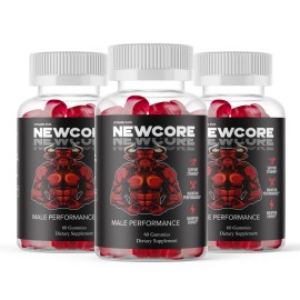 Newcore (3 Pack) Newcore Performance Gummies, New Core Support Formula Men (180 Gummies)