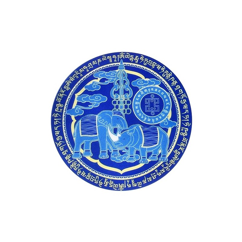 Feng Shui 5 PCS Blue Elephant & Rhino Sticker Peace