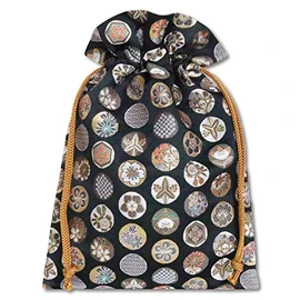 Drawstring Nishijin Textile Brocade (Maruka Crest (Black))