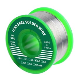 Lead Free Rosin Core Solder Wire for Electrical Soldering, Content 2.0% Solder Flux Sn0.7Cu (0.8mm 50g)