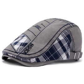 PORSYOND Mens Flat Cap Gatsby Ivy Tweed Flat Cap Vintage Style Adjustable Newsboy Hats Irregular Color Driving Caps for Men (Style-7-Gray)