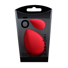 T4B KASHŌKI Rot Und Tropfenförmiger 2 Teilig Makeup Schwamm Set, 1 Standard Und 1 Mini Für Concealer, Aus Kunststoff Und Latexfrei