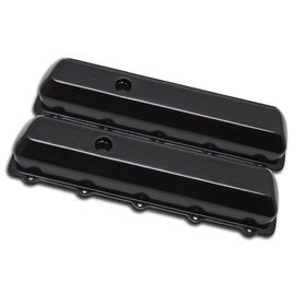 Cobra-tek Compatible with 1964-1980 OLDSMOBILE 330-350-400-425-455 V8 STEEL VALVE COVERS - BLACK