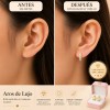 Arracadas Huggie Circonia Pavé Oro Laminado 10mm Elegante