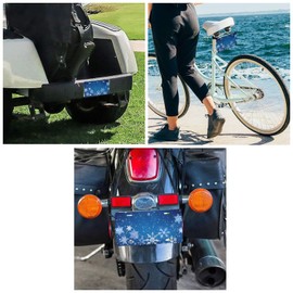 FeHuew Christmas Abstract Winter Snowflakes License Plate Front Car Decorative Novelty Auto Plate Tag Vanity Metal Aluminum 12x6 inch Home Wall Decor