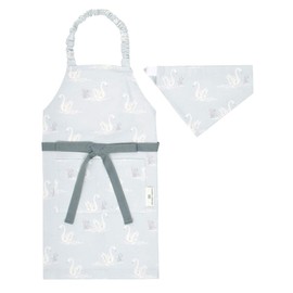 Swans Laura Ashley Kids Apron N1251740, Boys, Bandanna, Set, Elementary School Age Children, Easy to Put On and Take Off, 39.4 to 47.2 inches (100 to 120 cm)