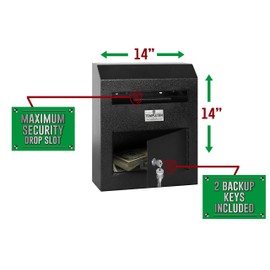Templeton Safes Wall Mounted Depository Mailbox Drop Safe and Suggestion Box, Keyed Lock