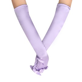 Women's Purple Long Satin Gloves, 1920s Opera Party Formal Gloves for Tea Party, Birthday Party, Prom Wedding Bridal Gloves