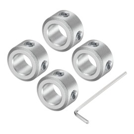 QUARKZMAN Split Shaft Collar Set for 8 mm Shaft, 4 Pieces Clamping Collars 14 mm Outer Diameter, 8 mm Thick, Aluminium Alloy Clamping Collar with M4 Set Screws and a Wrench
