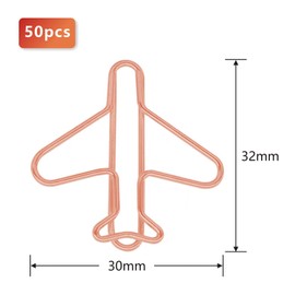 Pack of 50 Paper Clips Airplane Shape Paper Clips Metal Creative Bookmark Paper Clips Paper Clips Stationery Clips for Office School Wedding Decoration