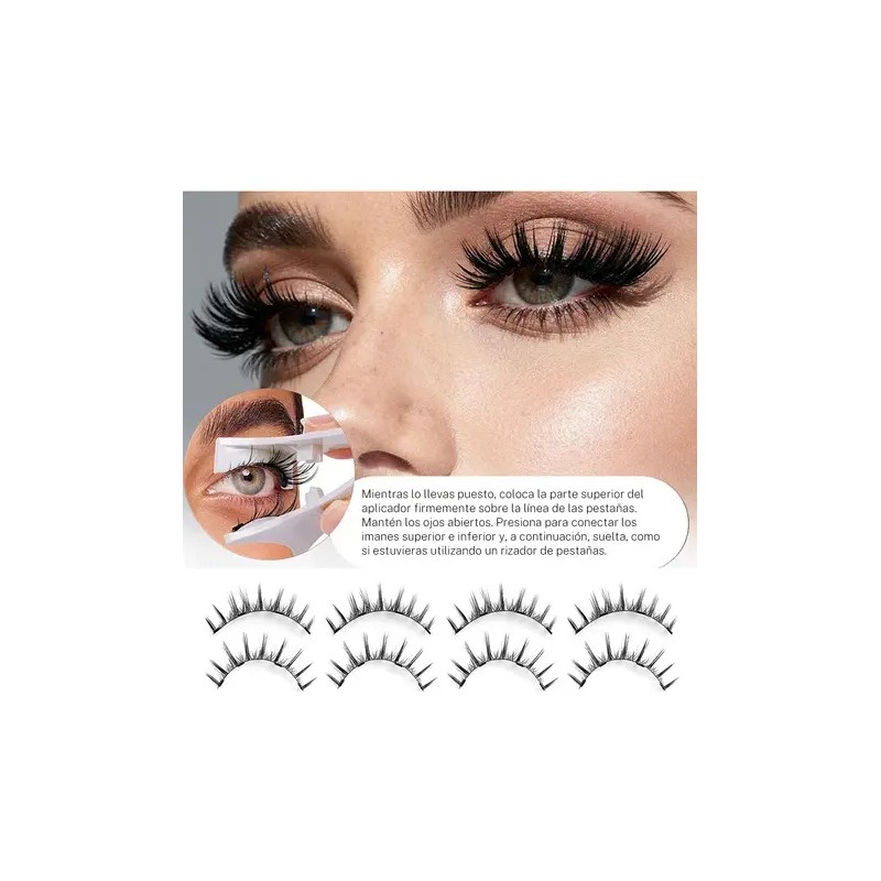 Kit De Pestaras Magneticas Reutilizables Con Aplicador 2pars