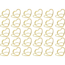 Porta Menú, Porta Tarjetas, 50 Unidades Metálicas Doradas Para Eventos, Porta Tarjetas Elegantes Para Bodas, Fiestas Y Oficina, Números De Mesa, 30x25x1.2 Mm (Dorado)