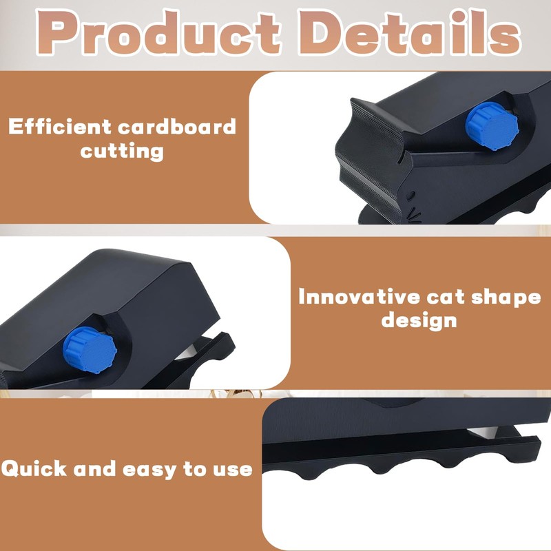 BbiuRer Cardboard Cutter, 3D Printed DIY Cardboard Cutter for Cat