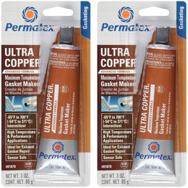 Permatex 81878 3 Oz Ultra Copper RTV Silicone Gasket Maker (2 Pack)