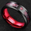 083BASE Mens Dragon Pattern Tungsten Ring 8mm Width Cubic Zirconia