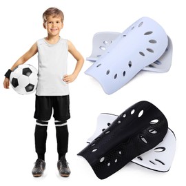 Youth Soccer Shin Guards Kids Soccer Shin Pads Children Protective Soccer Gear for Boys Girls 3-5,5-10,10-15 Years Old Children Toddler Teenagers (Black + White, S 3'3"-3'10")