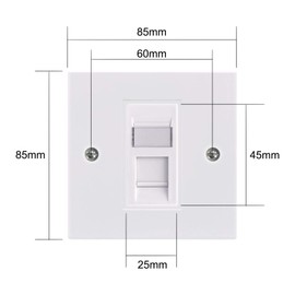 LEENUE RJ45 Socket Cat6, Single Ethernet Wall Socket, RJ45 Network Wall Plate 2 Pack with Keystone Jack, White