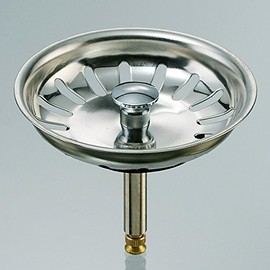 Strainer Basket - Valve Top for Strainer Basket Valve - Strainer Basket for Eccentric Operation - for Kitchen Sink with Eccentric - Chrome - Standard Size for 3.5 Inch Drain - Diameter 8 x 48-69 mm