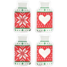 com-four® Pocket Warmers with Fabric Cover - Reusable Hand Warmers with Different Motifs - Pocket Heat Pads