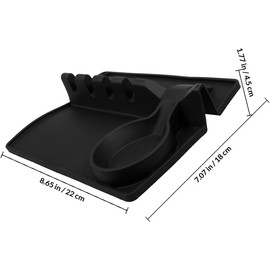 Posacucharas de Cocina de Silicona Negro Amplio Espacio y Diseño Elegante para Organizar Espátulas y Cucharas en Encimeras de Cocina