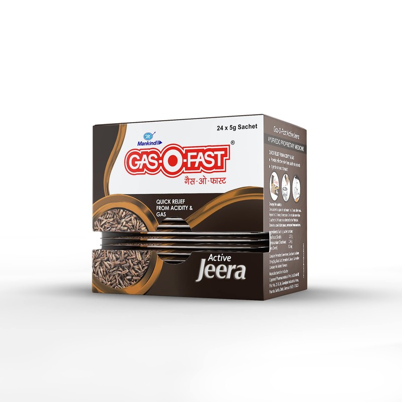 MANKIND CONFETTIWOW Mankind Gas-O-Fast for Relieving Acidity, Active Jeera- 5