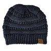 C.C Gorro de punto trenzado, grueso, suave, elástico, cálido, Azul