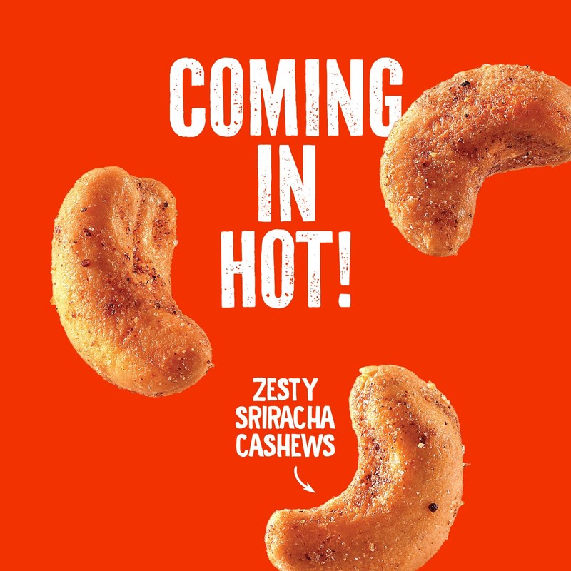 Emerald Nuts Sriracha Seasoned Cashews (1-Pack) | 5 Oz Resealable