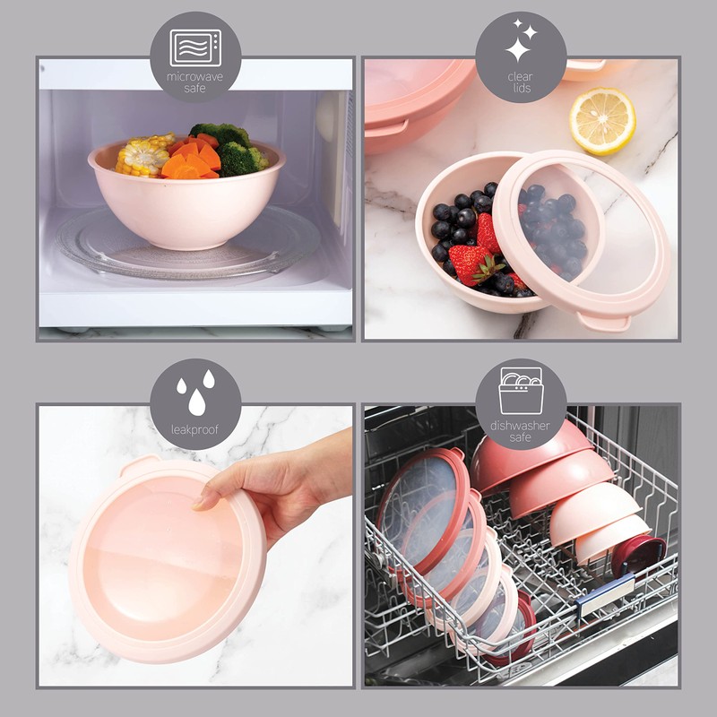 COOK WITH COLOR Mixing Bowls with TPR Lids - 12