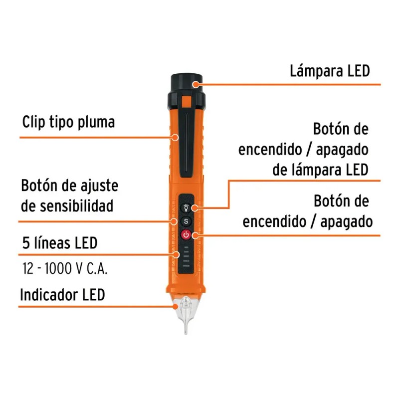 Probador Voltaje Sin Contacto Doble Rango Truper 102882