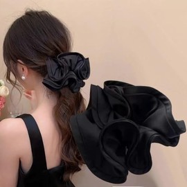 Hair Rubber Hair Elastic Headband Hair Accessories Hair Arrangement Hair Band Women's Simple Basic Cute Hair Accessory Hair Ornaments Non-slip (Black)