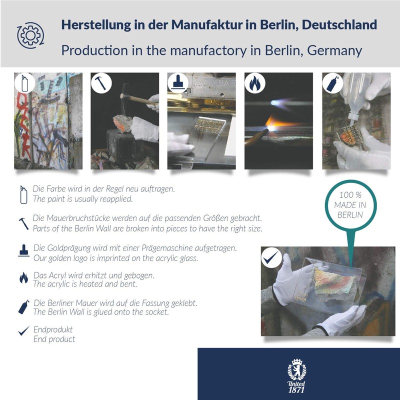 Fridge magnet ORIGINAL Berlin Wall stone with certificate of authenticity