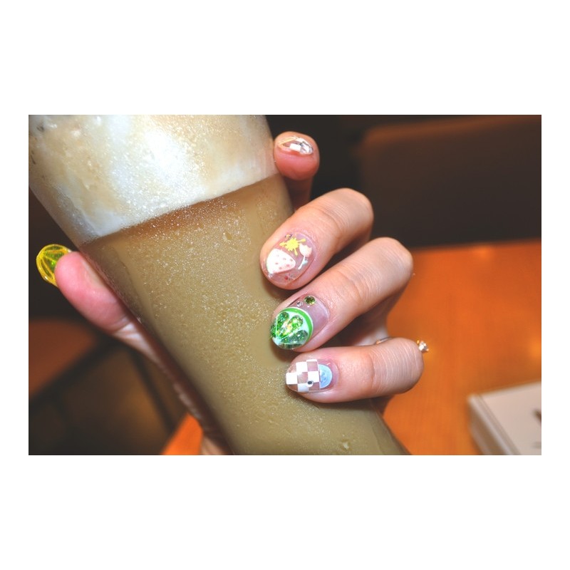 Homemade nail tips - Juicy - Coffin Egg / 수제네일팁