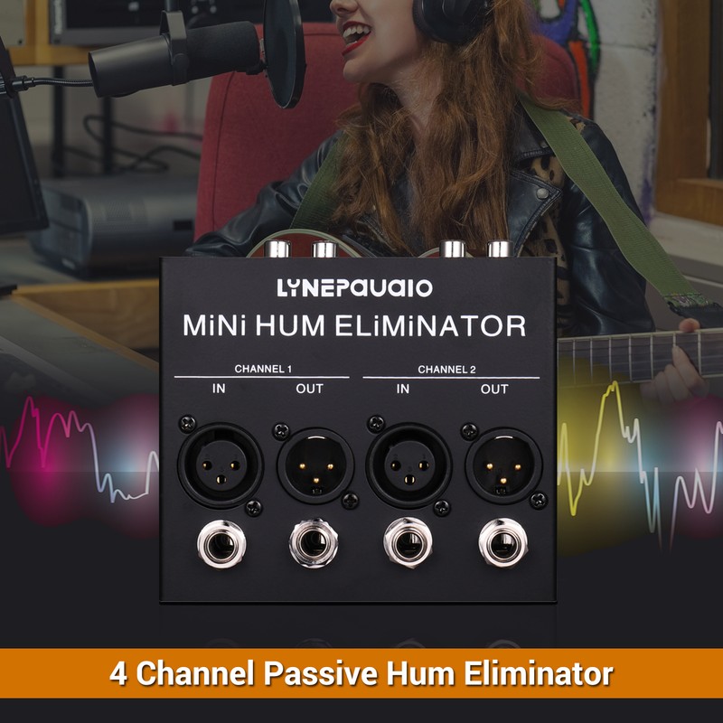 LYNEPAUAIO Compact Hum Eliminator Box 4 Channel Passive Buzz Destroyer
