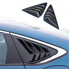 Axinda Rear Window Louvers Compatible with 2023-2025 Honda Accord Sedan 4-Door Exterior Side Air Vent Scoop Shades Cover Blinds 2PCS(Glossy Black)