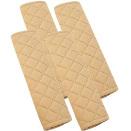 Golden Apple 2Pairs (4PCS) Car Seat Belt Shoulder Pad Cover Comfort Harness Pads Travel Seat Belt Cushion Seatbelt Strap (Beige)