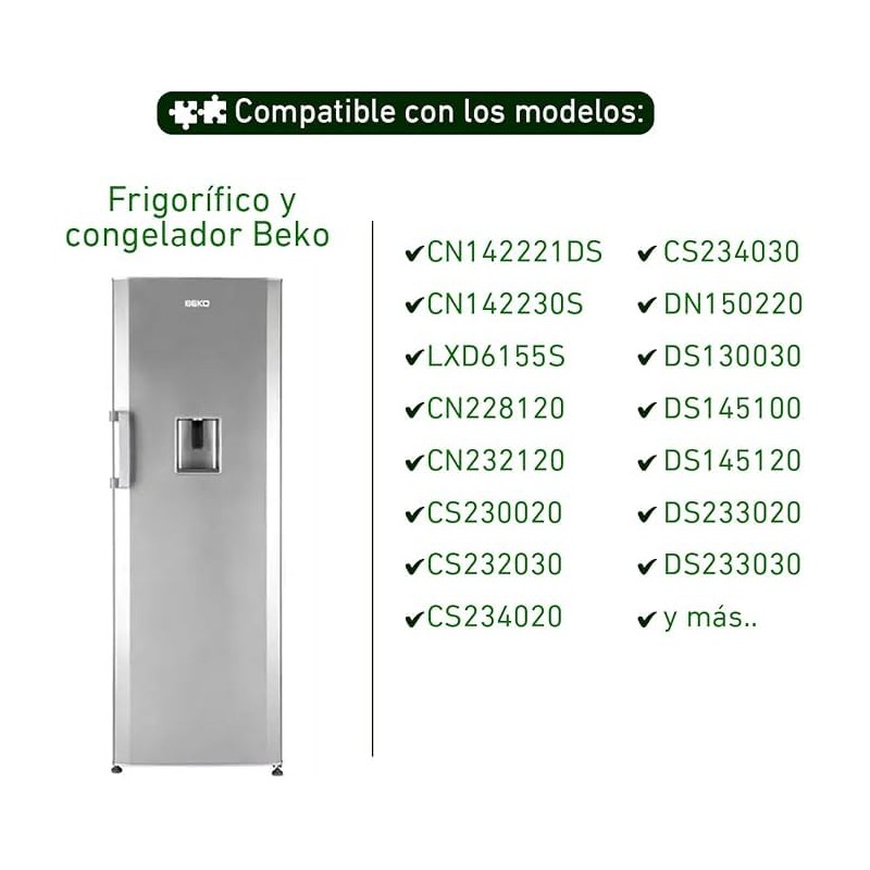 ELECTROTODO Door Handle for Beko Fridge Freezer, Steel