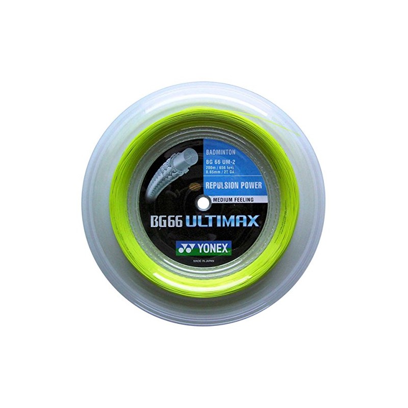 YONEX BG66 Ultimax Badminton String - 200m Reel, Color- Yellow
