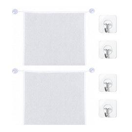 Nivofu Rete Porta Giochi da Bagno per Bambini, Organizzatore Giocattoli Vasca con Ventose Forti e Ganci Adesivi, Sacca Portaoggetti Antimuffa e Traspirante, Borsa Giochi Bagnetto Neonato, Bianco