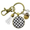 Buffalo Plaid Keychain Black And White Heart Classic Vintage Style