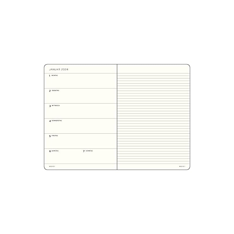 LEUCHTTURM1917 367787 Weekly Calendar & Notebook Medium (A5) 2024, Soft