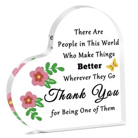 Appreciation Gifts for Women Men Heart Shaped Acrylic Plaque for Colleague Inspirational Gifts for Employee Boss Going Away Farewell Retirement Gifts Acrylic Plaque Thank You Present Acrylic Keepsake