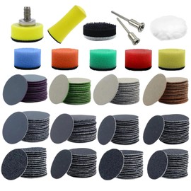 Qwrqwr 33mm Wet Dry Round Pads Drill Sanding Attachment Kit Rotary Tool Accessories for Wood Metal Polishing Resin Wood Metal and Jewelry Drilling