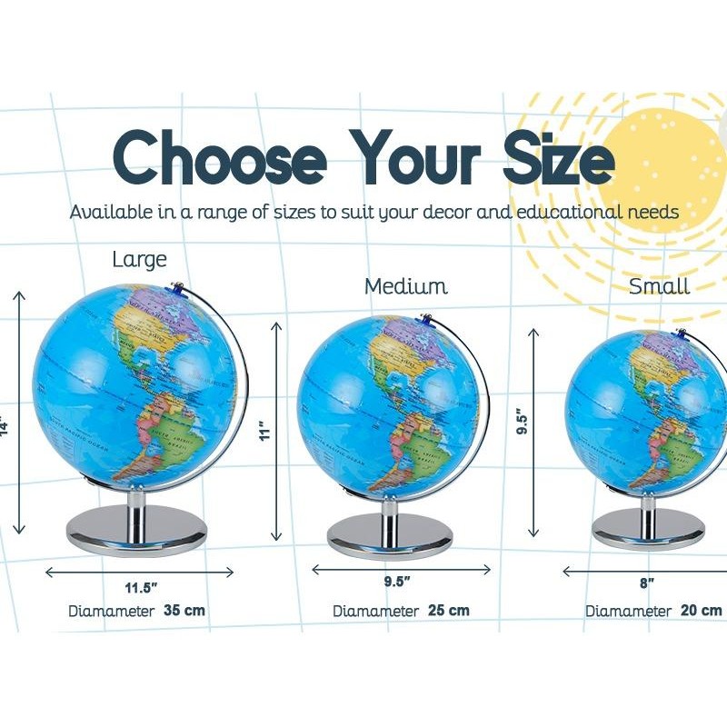 Next Level stuff Light-Up World Globe – Spin, Learn, and