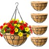 JFFLYIT 4 Pack 14" Round Metal Hanging Basket for Outdoor