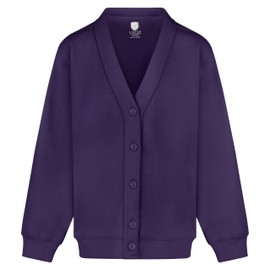 Miss Chief Girls Smart School Cardigan Sweatshirt Uniform Age 3 4 5 6 7 8 9 10 11 12 13 ((28) 7-8yrs, Purple)
