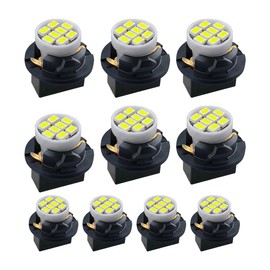 DUSCOKE 10PCS T10 194 168 Car Dash Instrument LED Light Bulbs, Bright Panel Gauge Cluster Dashboard Lights with Twist Lock Socket, Car Interior Bulb Replacement for Map Dome Lamp (White)