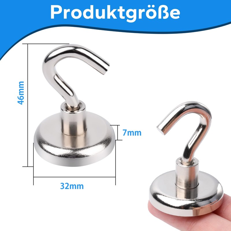 Aenienoe Magnetic Hooks Extra Strong 32 mm Magnetic Hook Strong