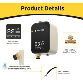 HBS24-12T Digital Smart Instant Hot Water Recirculating Pump Kit – Built-in Thermostat, Timer, Digital Screen, Extremely Quiet, Under Sink Recirculation System