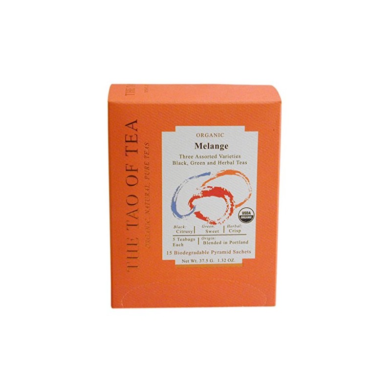 The Tao of Tea, Melange Assorted Pyramid Sachets, 1.32 Ounce